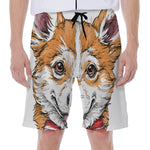 Hipster Pembroke Welsh Corgi Print Men's Beach Shorts
