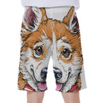 Hipster Pembroke Welsh Corgi Print Men's Beach Shorts
