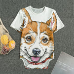 Hipster Pembroke Welsh Corgi Print Men's Bodysuit