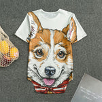 Hipster Pembroke Welsh Corgi Print Men's Bodysuit