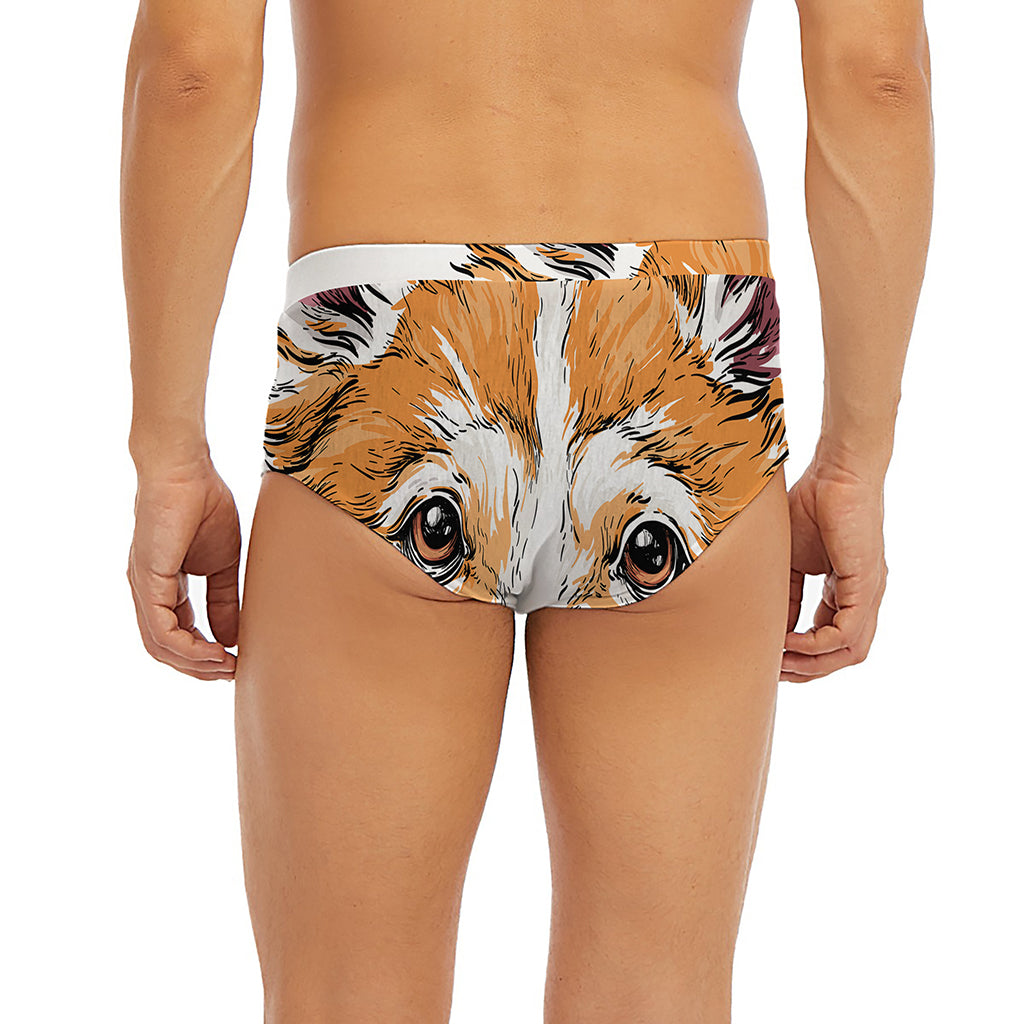Hipster Pembroke Welsh Corgi Print Men's Briefs