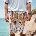 Hipster Pembroke Welsh Corgi Print Men's Cargo Shorts