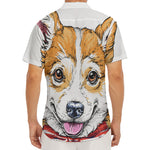 Hipster Pembroke Welsh Corgi Print Men's Deep V-Neck Shirt