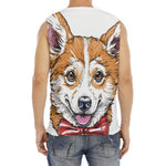 Hipster Pembroke Welsh Corgi Print Men's Fitness Tank Top