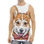 Hipster Pembroke Welsh Corgi Print Men's Muscle Tank Top