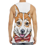 Hipster Pembroke Welsh Corgi Print Men's Muscle Tank Top