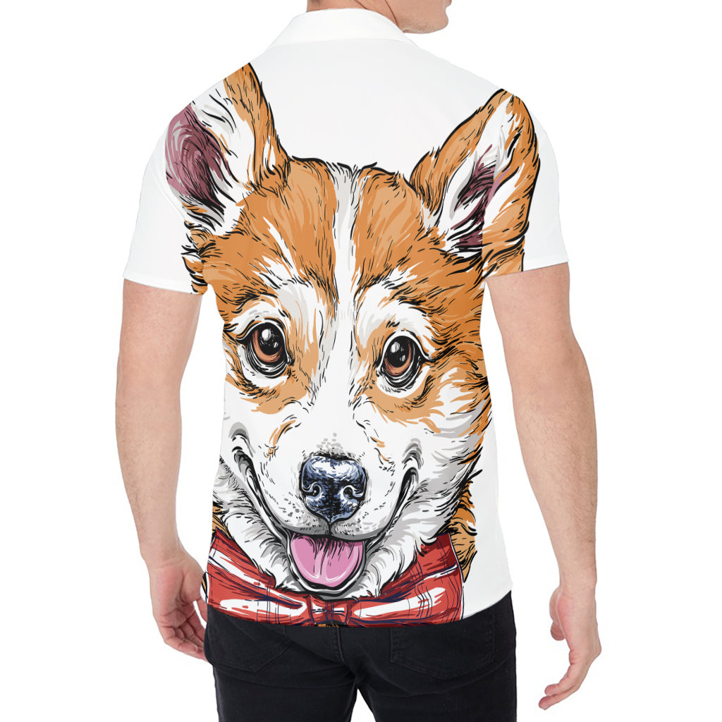 Hipster Pembroke Welsh Corgi Print Men's Shirt