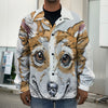 Hipster Pembroke Welsh Corgi Print Men's Shirt Jacket