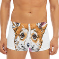 Hipster Pembroke Welsh Corgi Print Men's Short Boxer Briefs