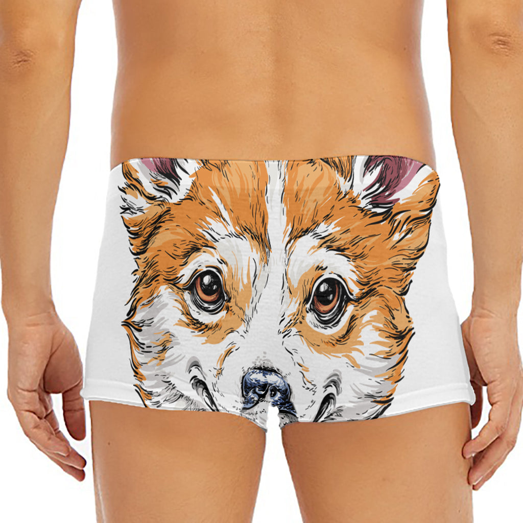 Hipster Pembroke Welsh Corgi Print Men's Short Boxer Briefs