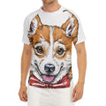 Hipster Pembroke Welsh Corgi Print Men's Short Sleeve Rash Guard