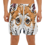 Hipster Pembroke Welsh Corgi Print Men's Split Running Shorts