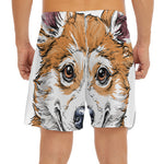 Hipster Pembroke Welsh Corgi Print Men's Split Running Shorts