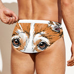 Hipster Pembroke Welsh Corgi Print Men's Swim Briefs