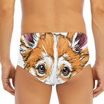 Hipster Pembroke Welsh Corgi Print Men's Triangle Swim Briefs
