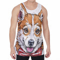 Hipster Pembroke Welsh Corgi Print Men's Velvet Tank Top