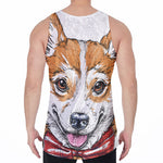 Hipster Pembroke Welsh Corgi Print Men's Velvet Tank Top