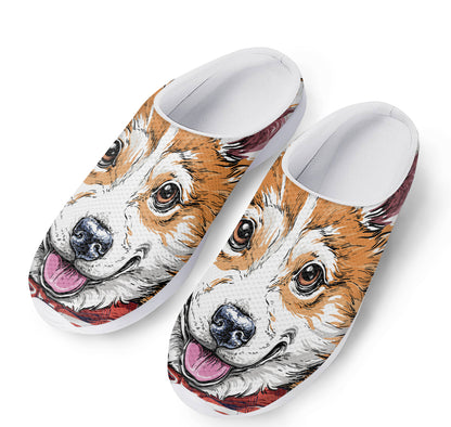 Hipster Pembroke Welsh Corgi Print Mesh Casual Shoes