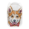 Hipster Pembroke Welsh Corgi Print Mesh Laundry Hamper