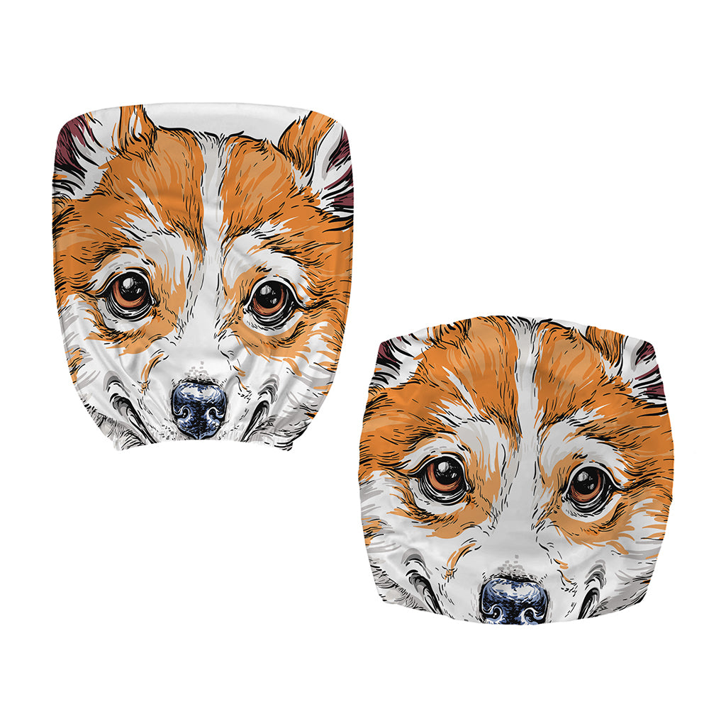 Hipster Pembroke Welsh Corgi Print Office Chair Cover