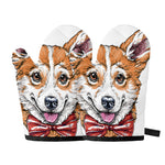 Hipster Pembroke Welsh Corgi Print Oven Mitts