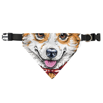 Hipster Pembroke Welsh Corgi Print Over The Collar Dog Bandana