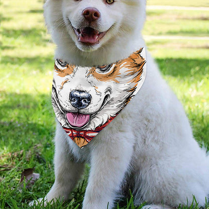 Hipster Pembroke Welsh Corgi Print Over The Collar Dog Bandana