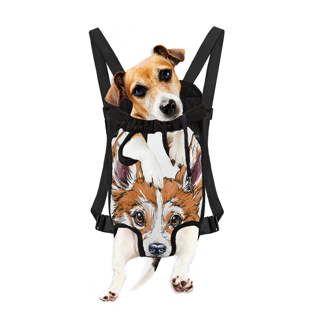 Hipster Pembroke Welsh Corgi Print Pet Carrier Backpack