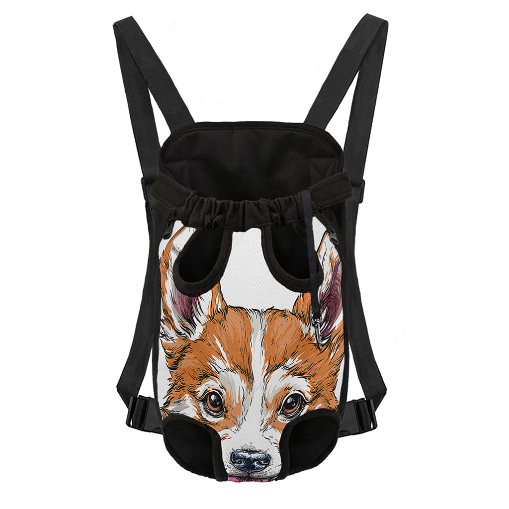 Hipster Pembroke Welsh Corgi Print Pet Carrier Backpack