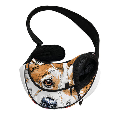 Hipster Pembroke Welsh Corgi Print Pet Sling Carrier