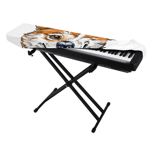 Hipster Pembroke Welsh Corgi Print Piano Keyboard Cover