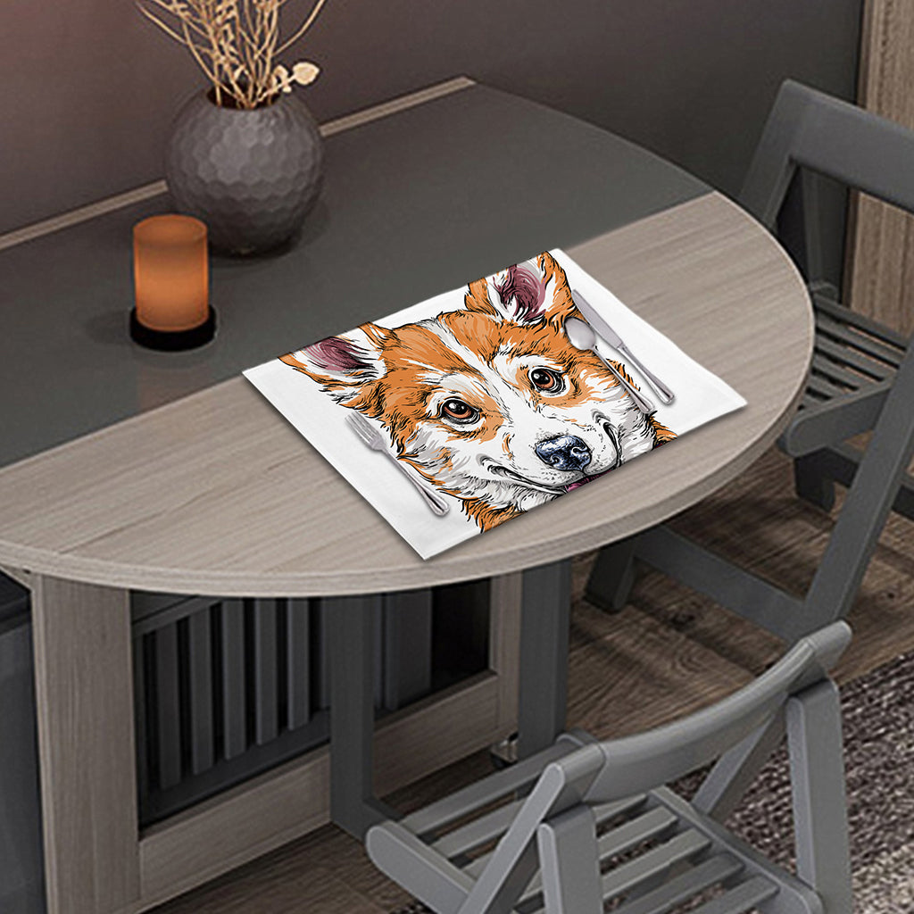 Hipster Pembroke Welsh Corgi Print Placemat