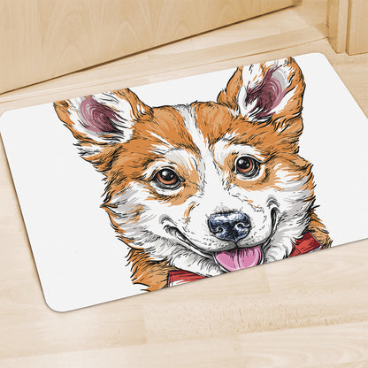 Hipster Pembroke Welsh Corgi Print Polyester Doormat