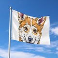 Hipster Pembroke Welsh Corgi Print Polyester Flag