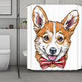 Hipster Pembroke Welsh Corgi Print Polyester Shower Curtain