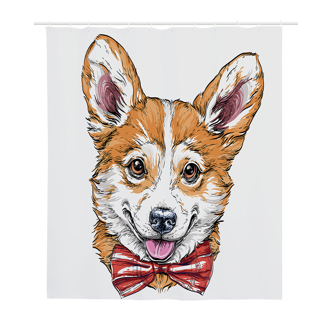 Hipster Pembroke Welsh Corgi Print Polyester Shower Curtain