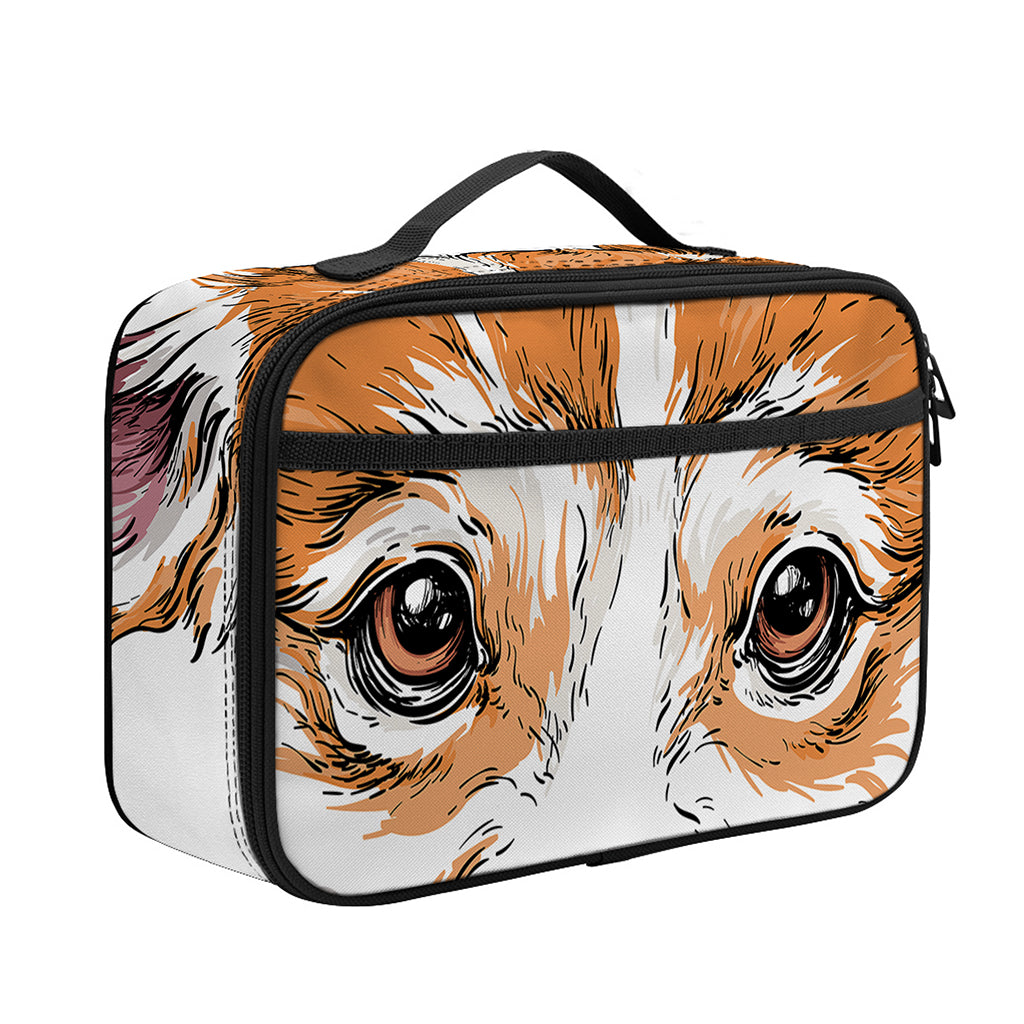 Hipster Pembroke Welsh Corgi Print Portable Lunch Bag