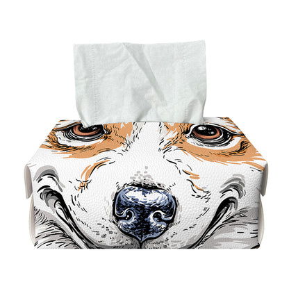 Hipster Pembroke Welsh Corgi Print Rectangle Tissue Box Cover
