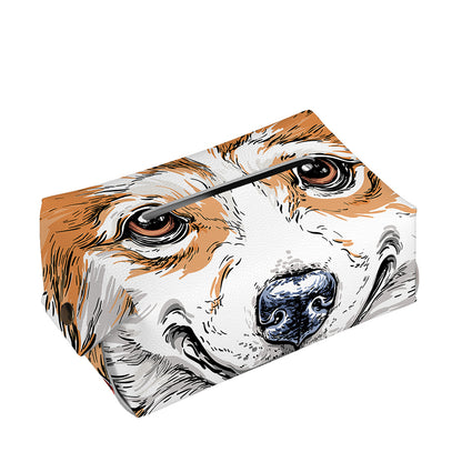 Hipster Pembroke Welsh Corgi Print Rectangle Tissue Box Cover