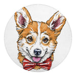Hipster Pembroke Welsh Corgi Print Round Blanket
