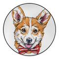 Hipster Pembroke Welsh Corgi Print Round Floor Mat