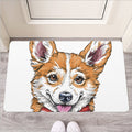 Hipster Pembroke Welsh Corgi Print Rubber Doormat