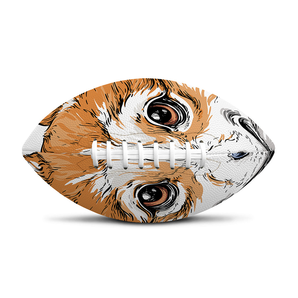 Hipster Pembroke Welsh Corgi Print Rugby Ball