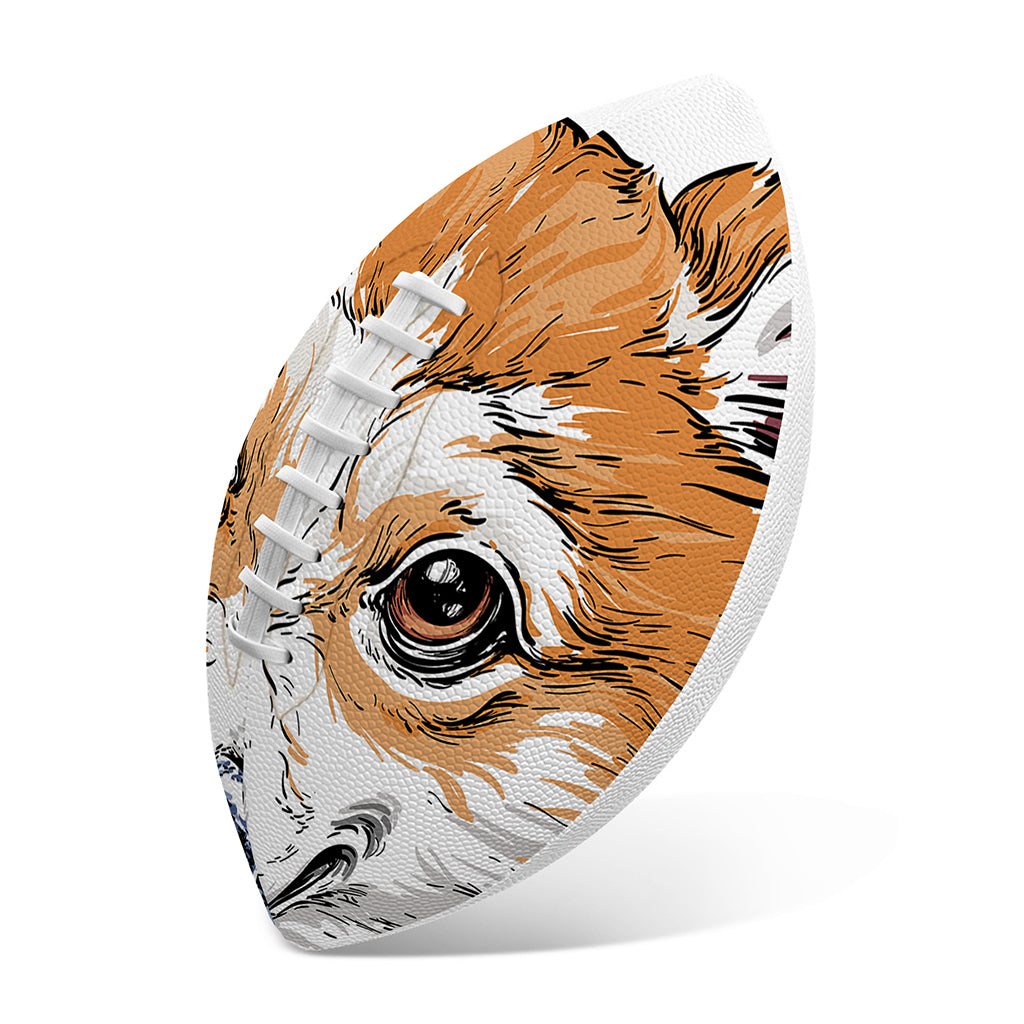 Hipster Pembroke Welsh Corgi Print Rugby Ball