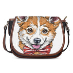Hipster Pembroke Welsh Corgi Print Saddle Bag