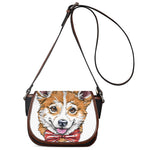 Hipster Pembroke Welsh Corgi Print Saddle Bag