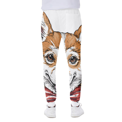 Hipster Pembroke Welsh Corgi Print Scuba Joggers
