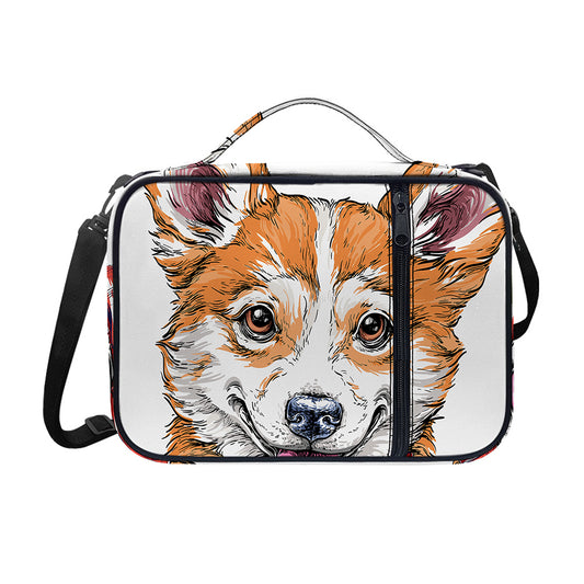 Hipster Pembroke Welsh Corgi Print Shoulder Strap Bible Bag