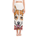 Hipster Pembroke Welsh Corgi Print Side Slit Maxi Skirt