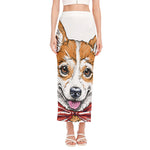 Hipster Pembroke Welsh Corgi Print Side Slit Maxi Skirt